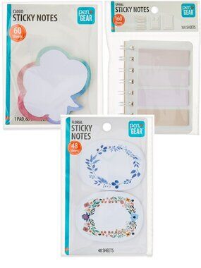 SEALED~ 3pc Pen+Gear Sticky Note Pad Bundle